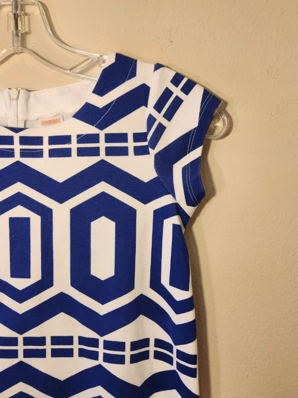 Gymboree blue and white print dress size 8